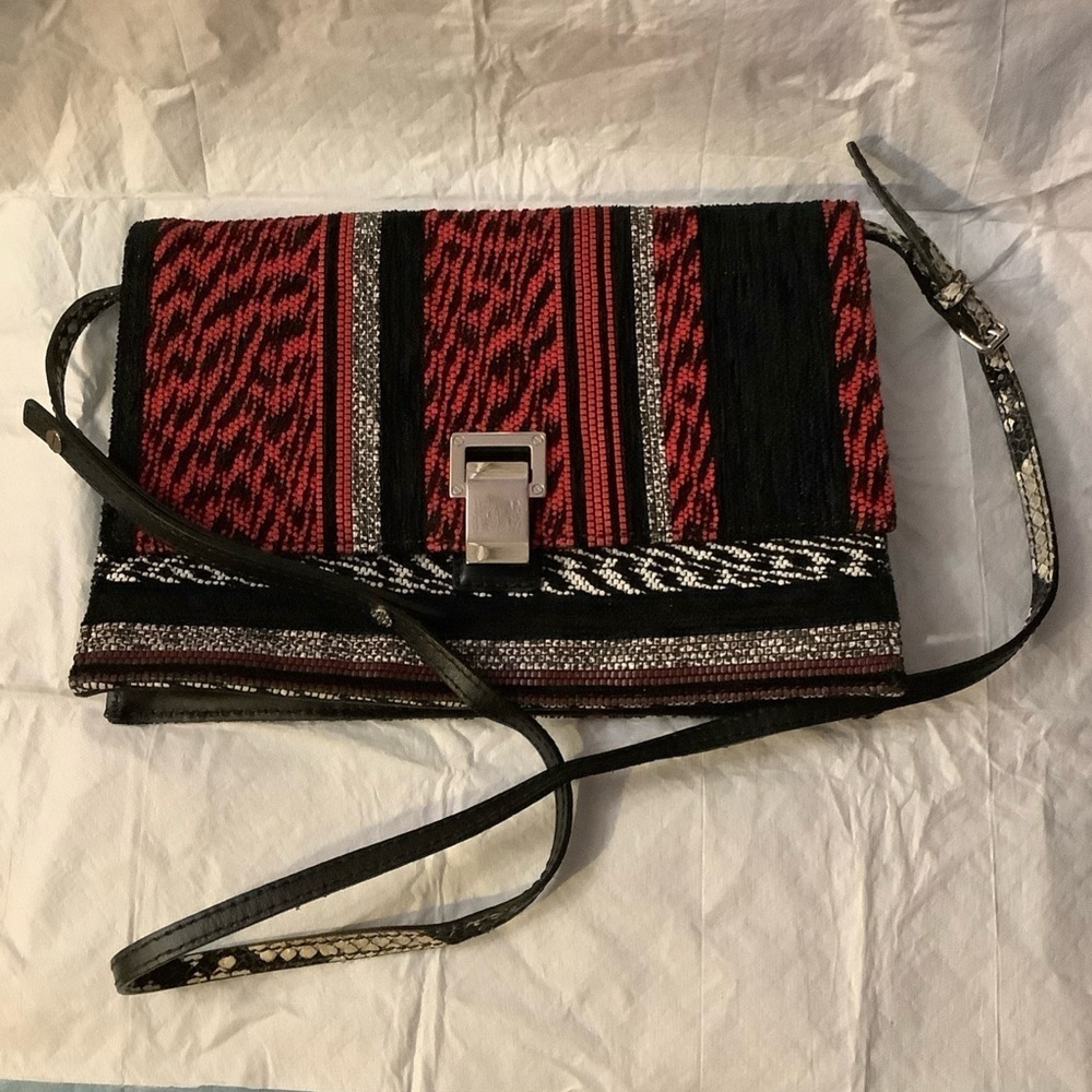 PROENZA SCHOULER Small Mixed Woven Black/Red Multicolor Lunch Bag NWOT​​​​ - Picture 3 of 14